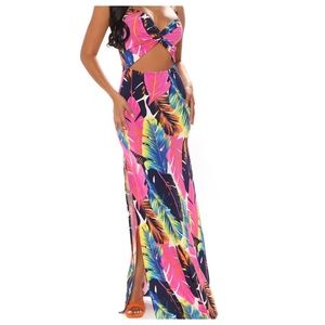 multi color maxi dress